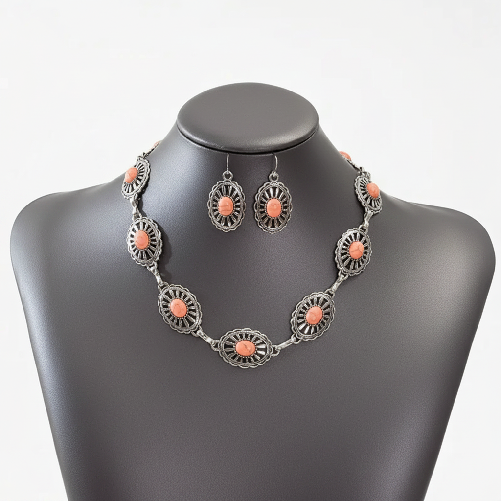 Pink Turquoise Concho Set