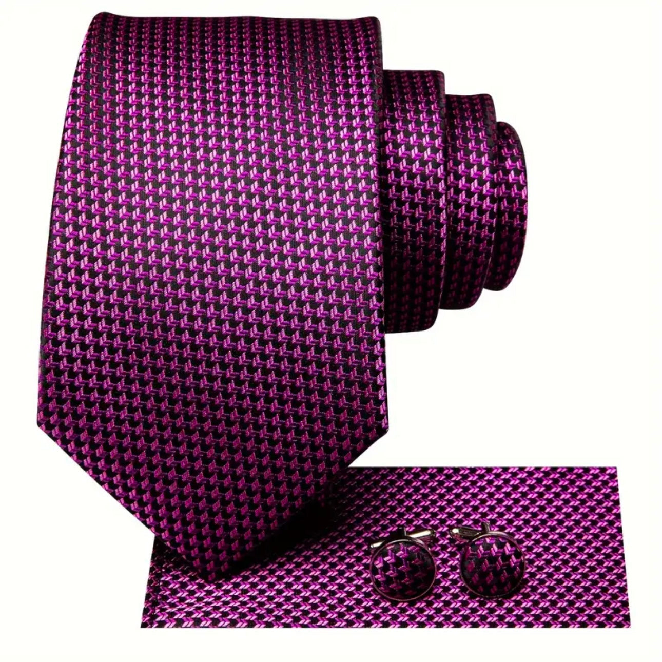 Pink Purple Necktie Set