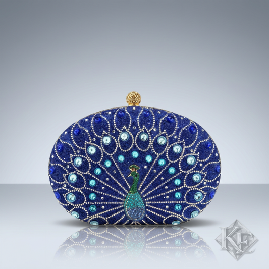 Peacock Rhinestone Evening Bag