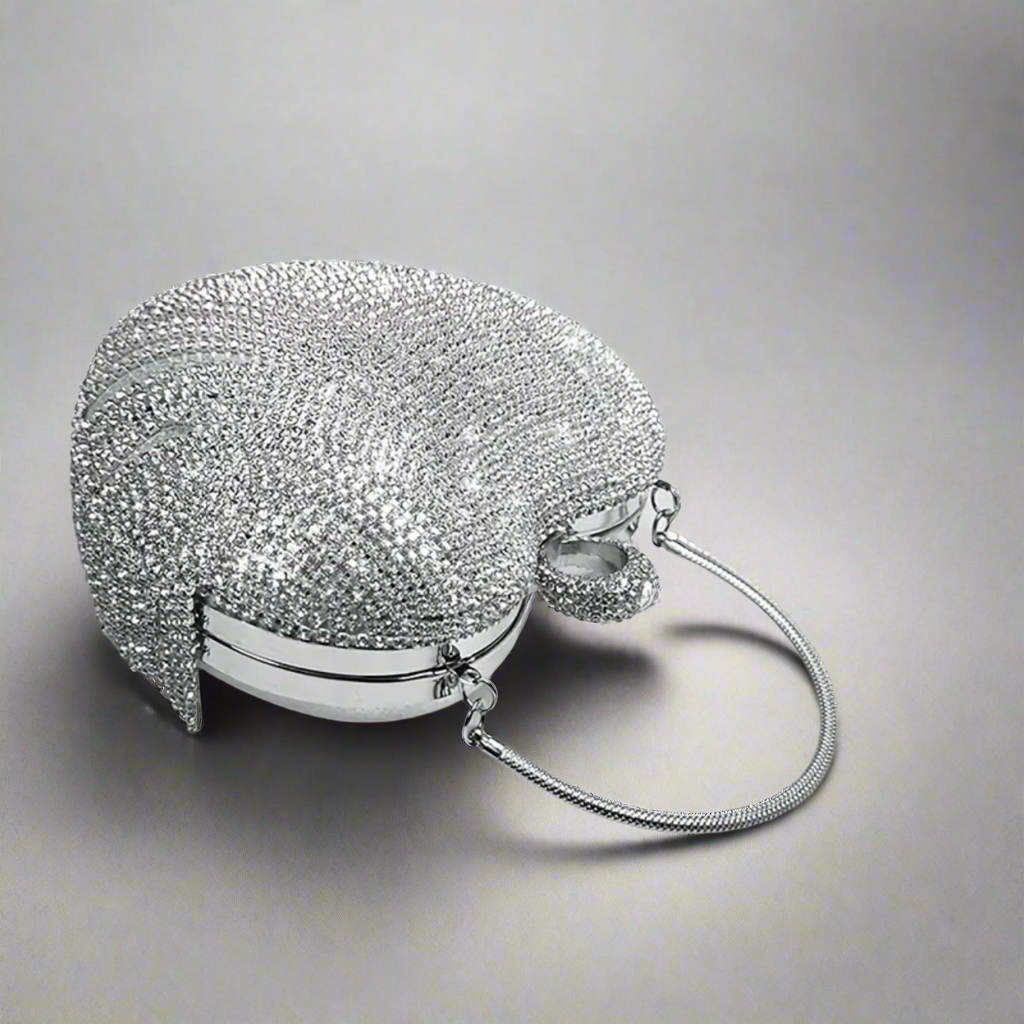 Heart Rhinestone Tassel Evening Bag