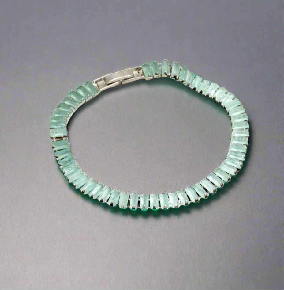 Iced Green Tennis Bracelet