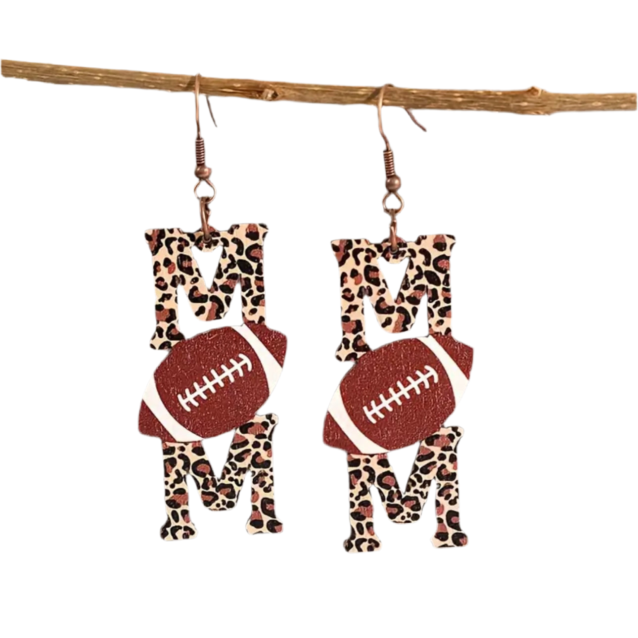 Football Mom Leopard Earrings