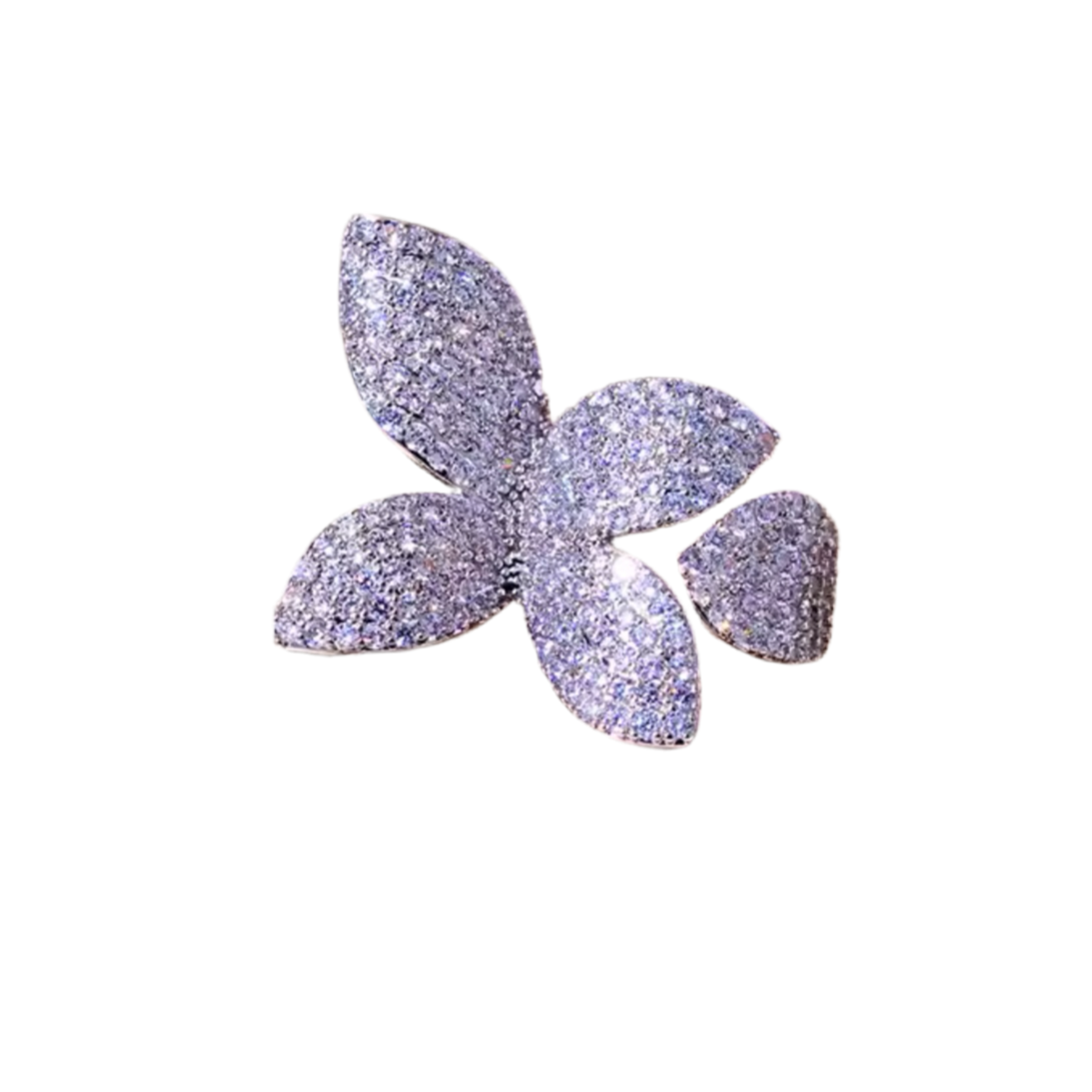 Exaggerated Flower Zirconia All-Fit Ring