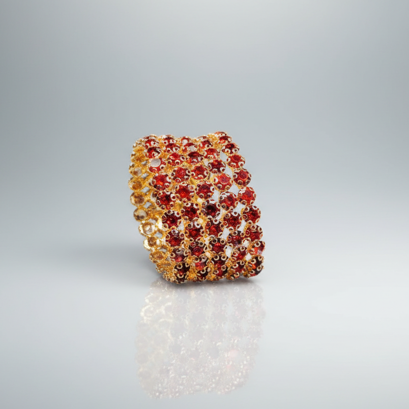 Flexible 5 Row Bracelets-Gold Setting