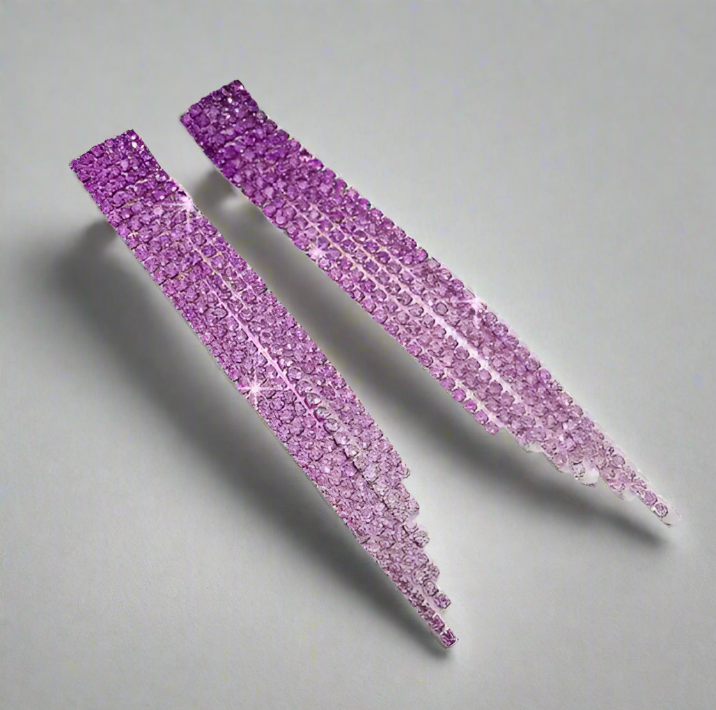Purple Gradient Tassel Earrings