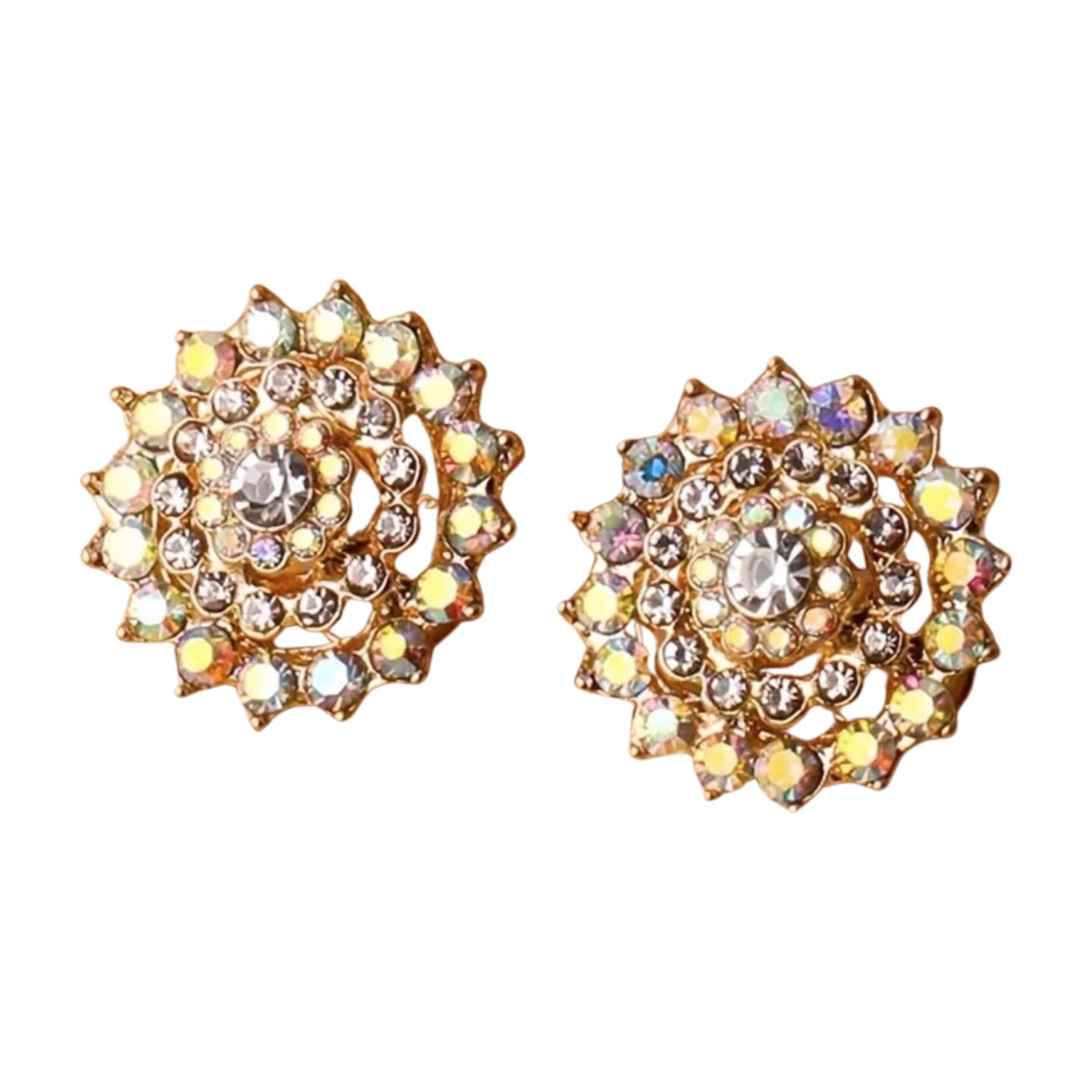Floral 18K Clip Earrings