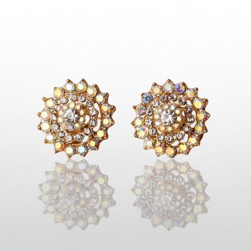 Floral 18K Clip Earrings