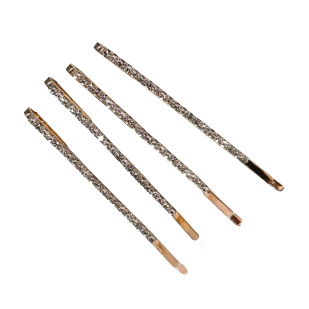 Minimalist Rhinestone Gold Hair Pins