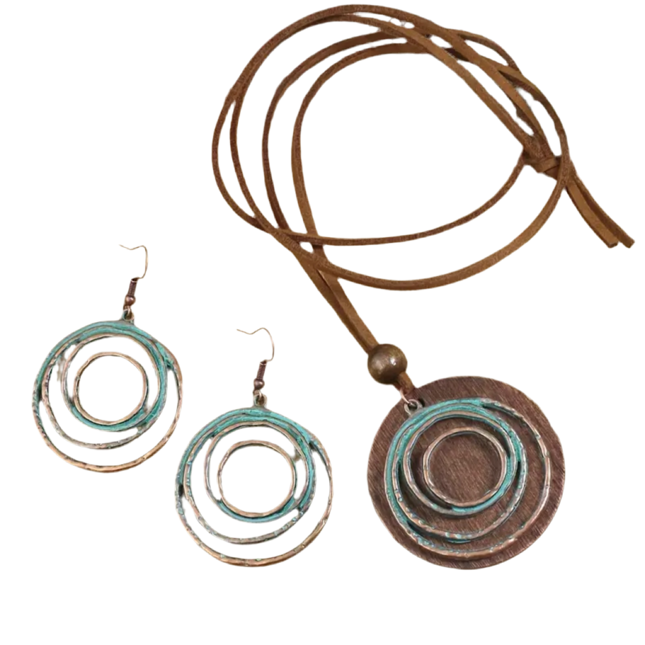 Blue Wood Boho Jewelry Set