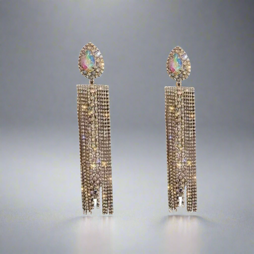 Gold Exaggerated Tassel Earrings