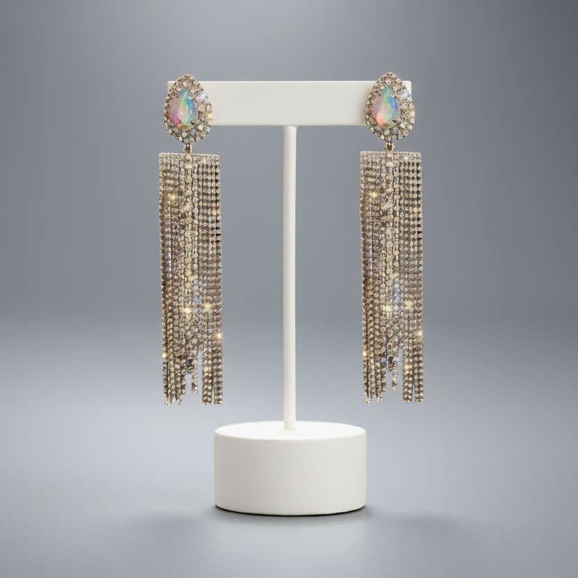 Gold Exaggerated Tassel Earrings