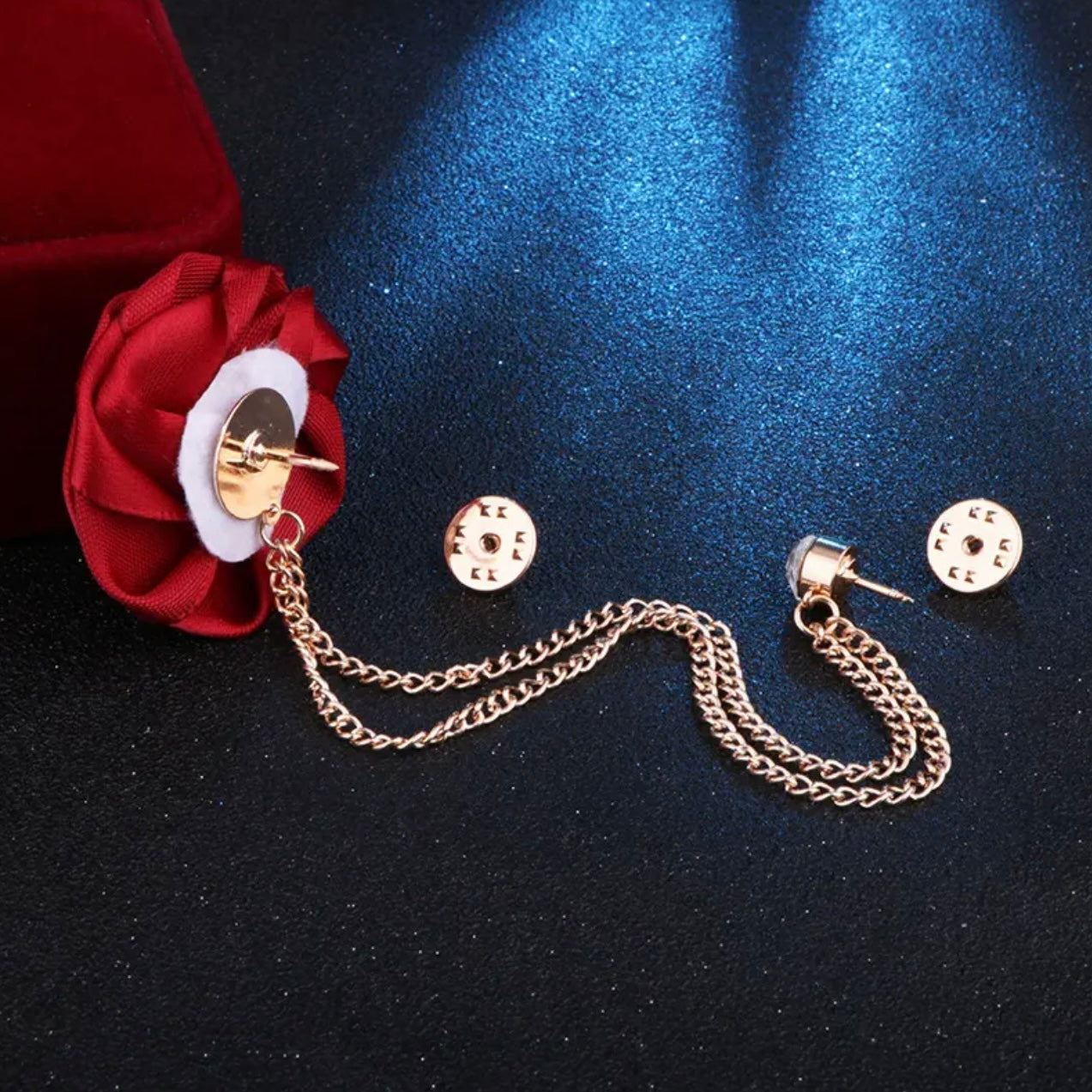 Champagne Flower Chain Lapel Pin