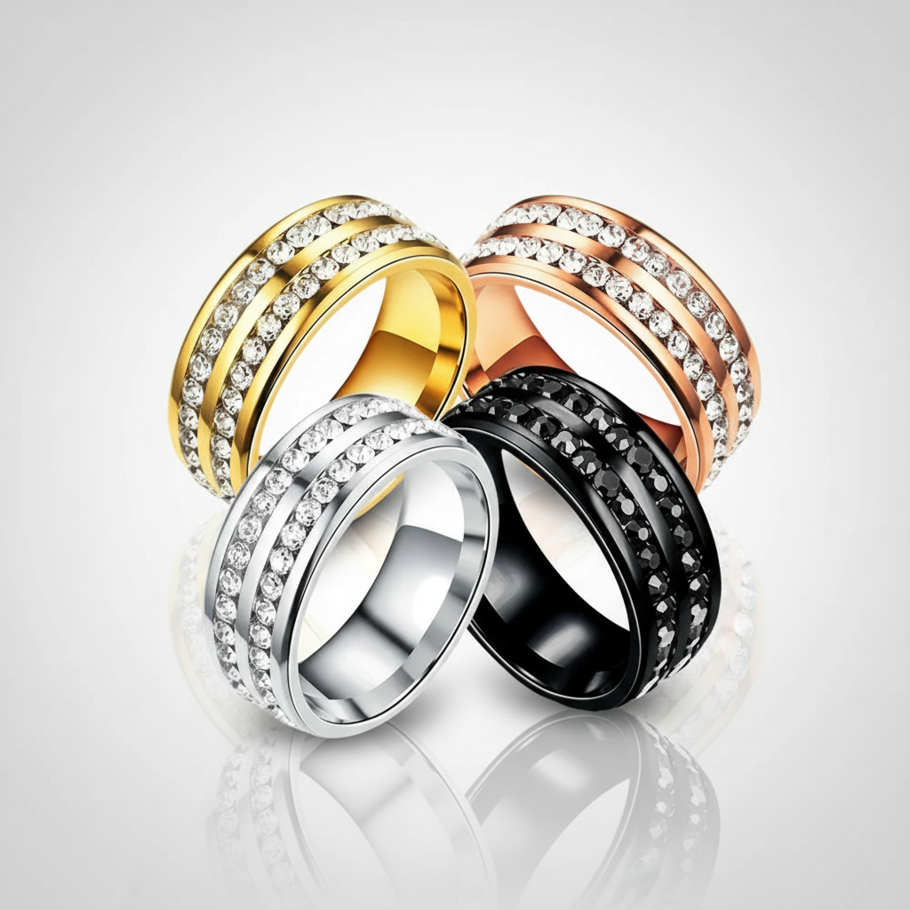 Double Row Rhinestone Band