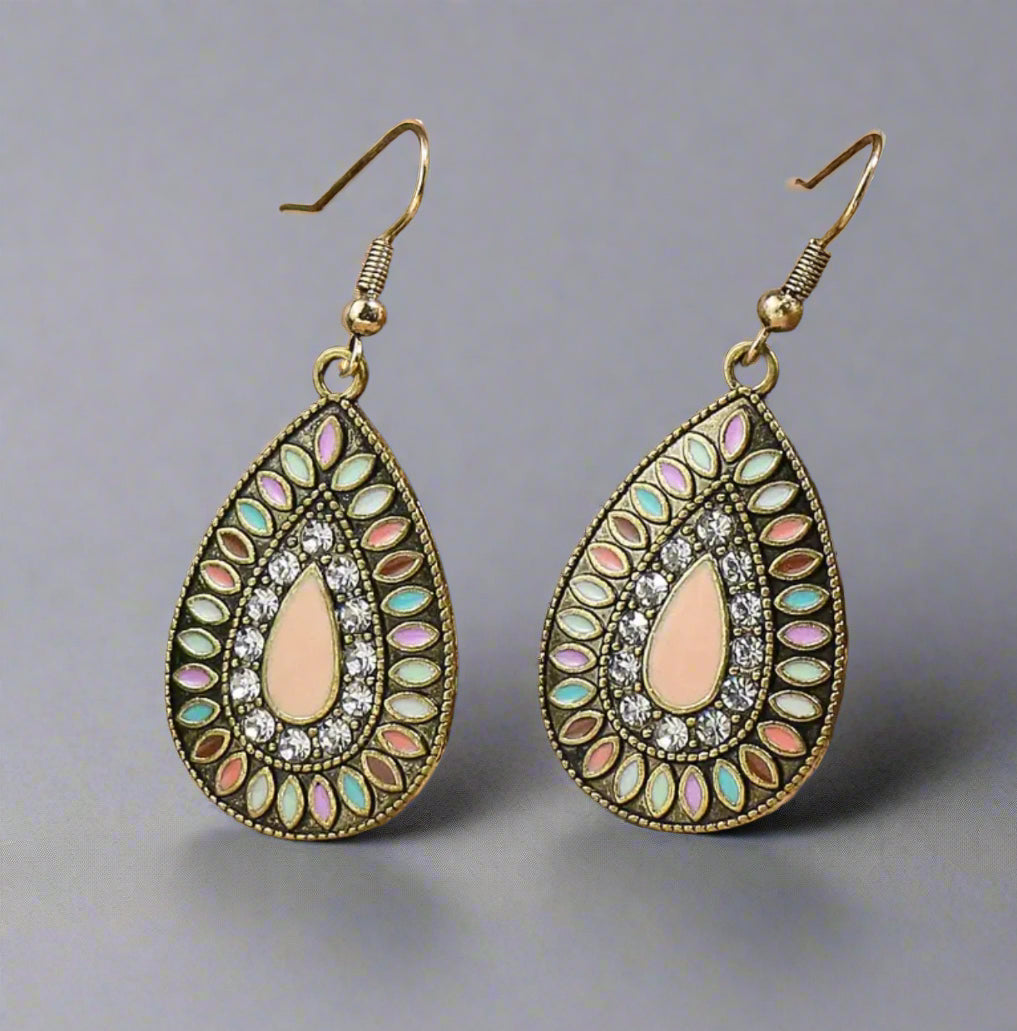 Peach Turquoise Earring Set