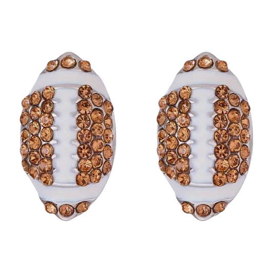 Football Rhinestone Stud Earrings
