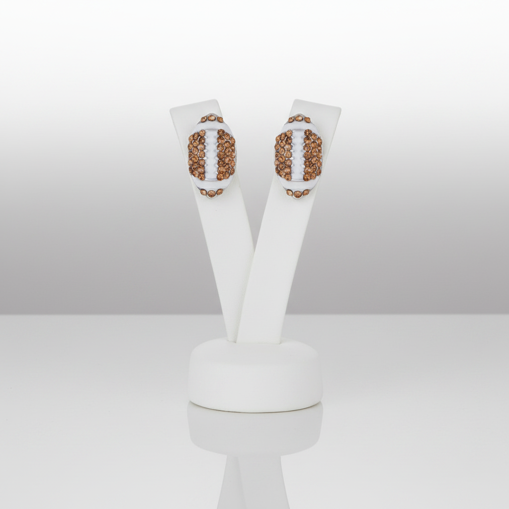 Football Rhinestone Stud Earrings