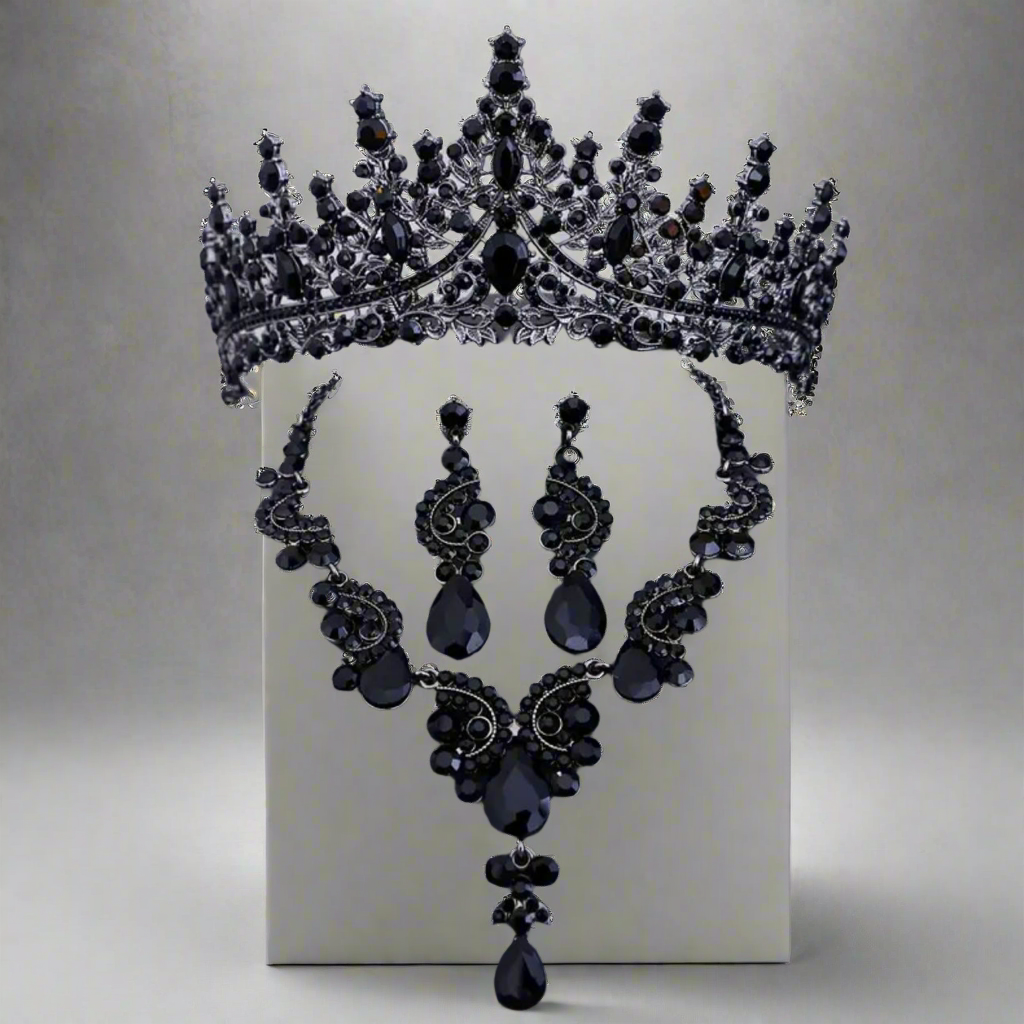 Black Tiara Jewelry Set