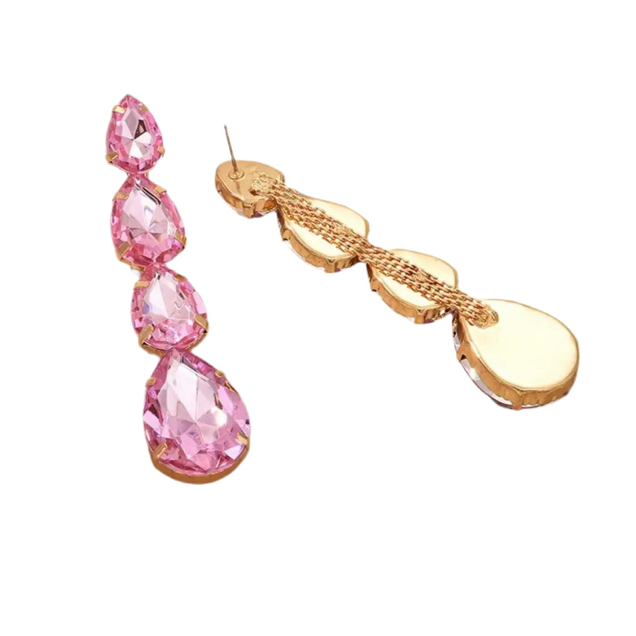 Pink Water Drop Earrings
