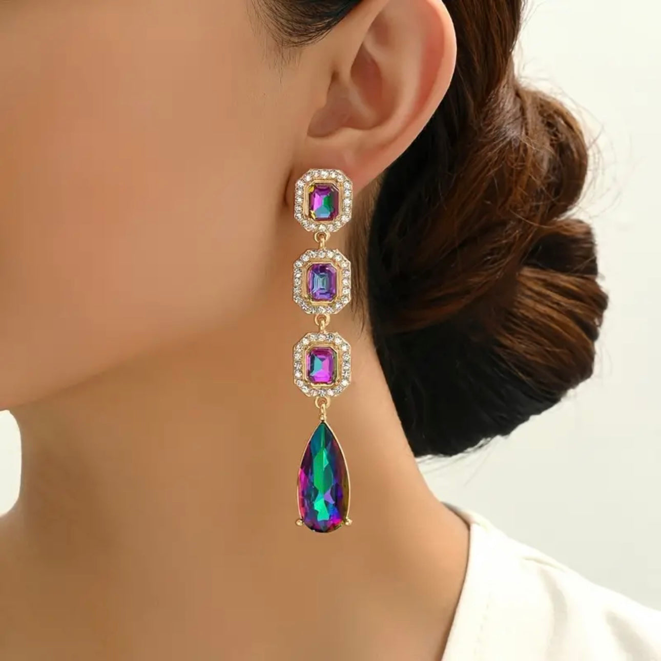 Luxurious Iridescent Drop Earrings