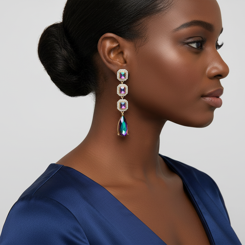 Luxurious Iridescent Drop Earrings