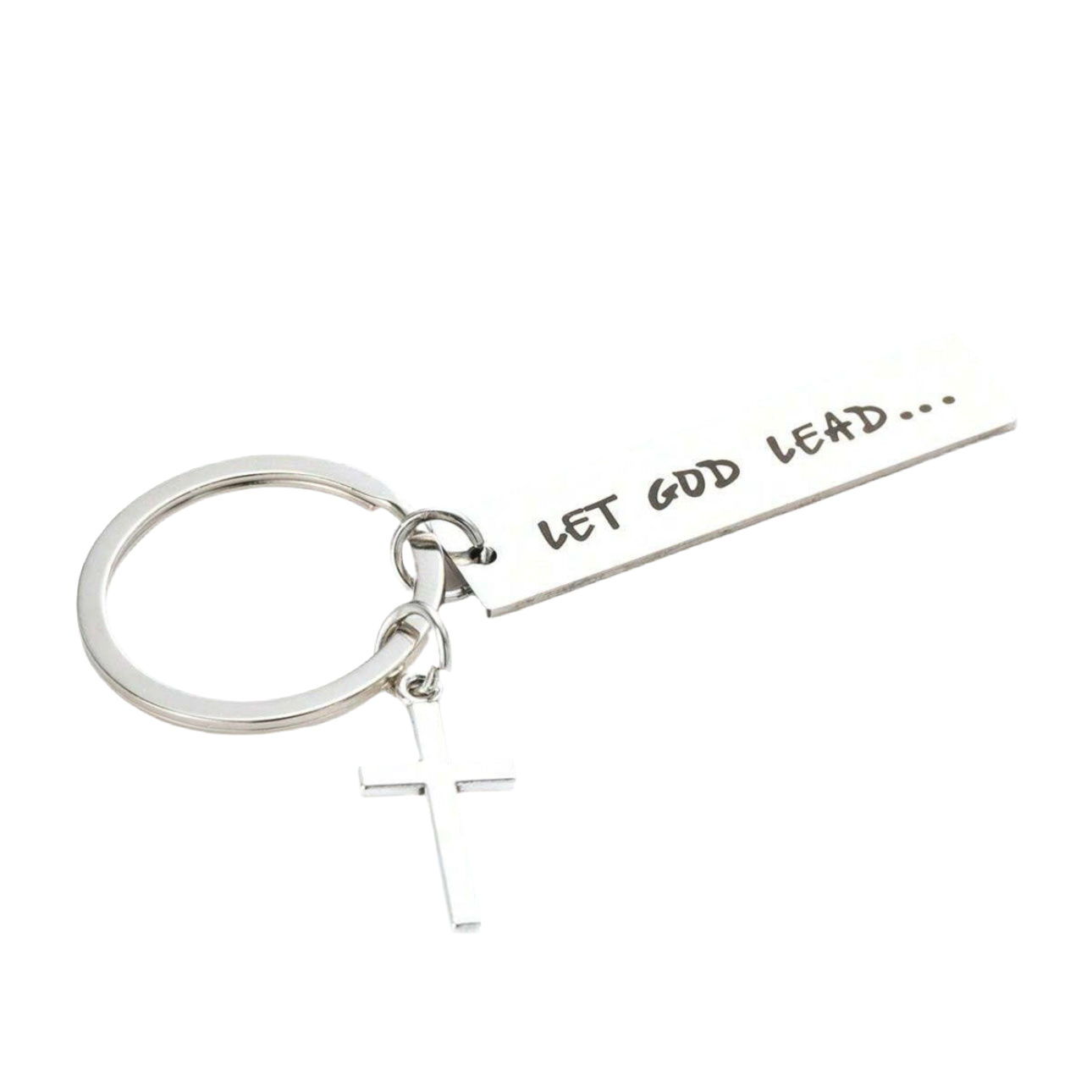 Let God Lead Cross Keychain