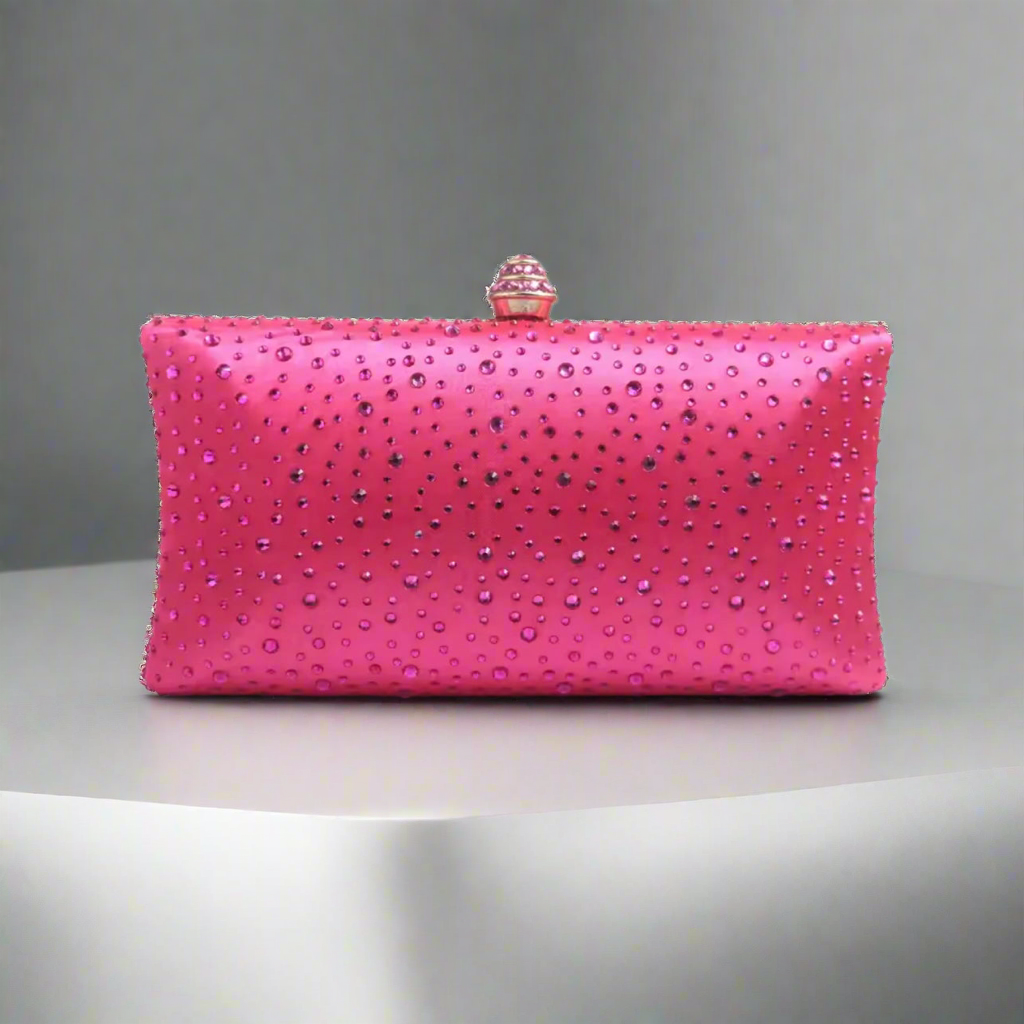 Vibrant Rose Red Clutch Evening Bag