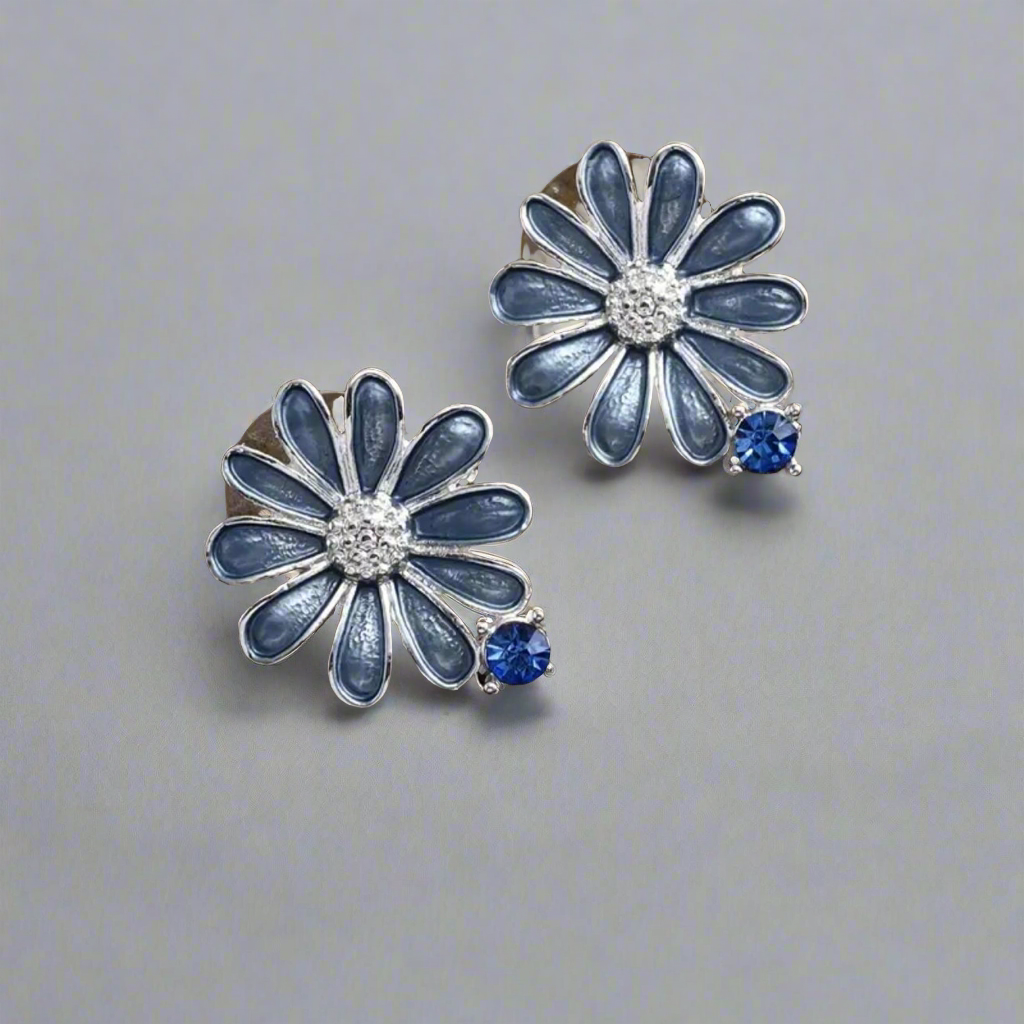 Blue Floral Jewelry Set