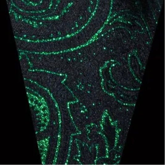 Black Metallic Green Necktie Set