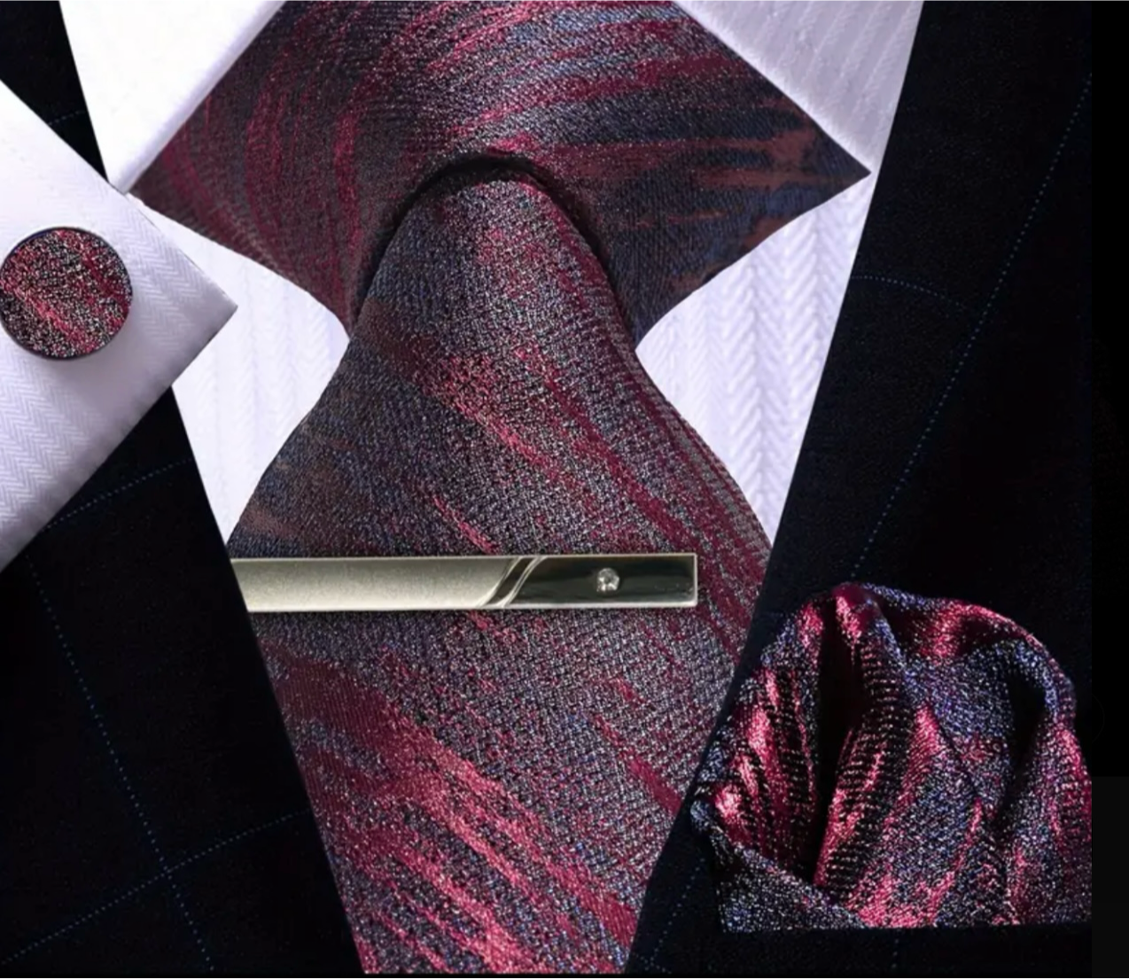 Maroon Necktie Set