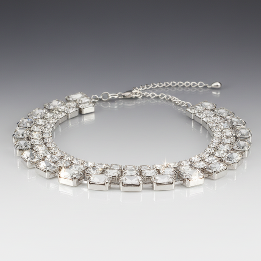 Rhinestone Glam Choker Necklace