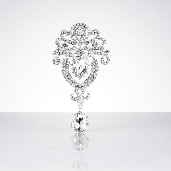 Vintage Royalty Brooch Pin Clear