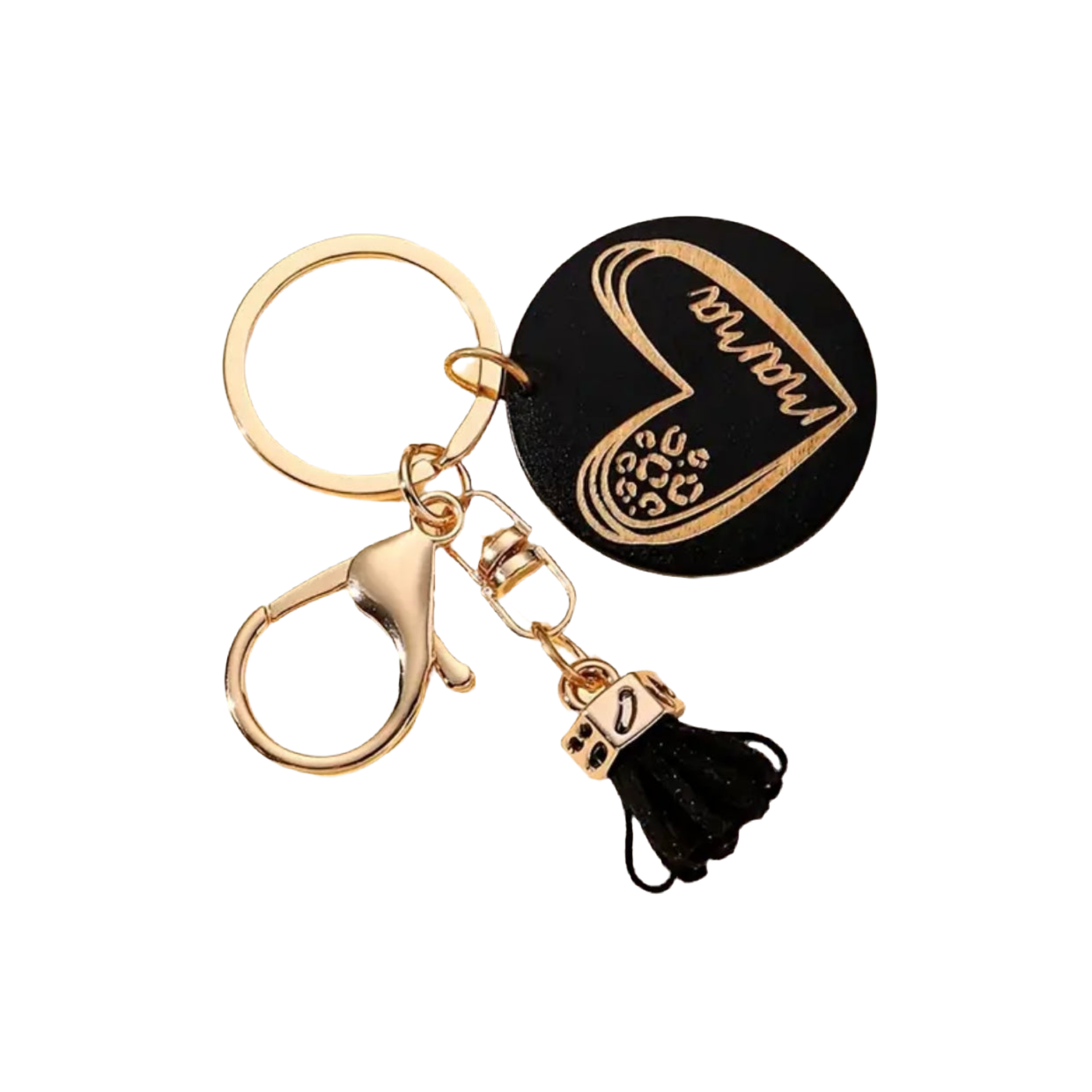 Mama Tassel Black Keychain