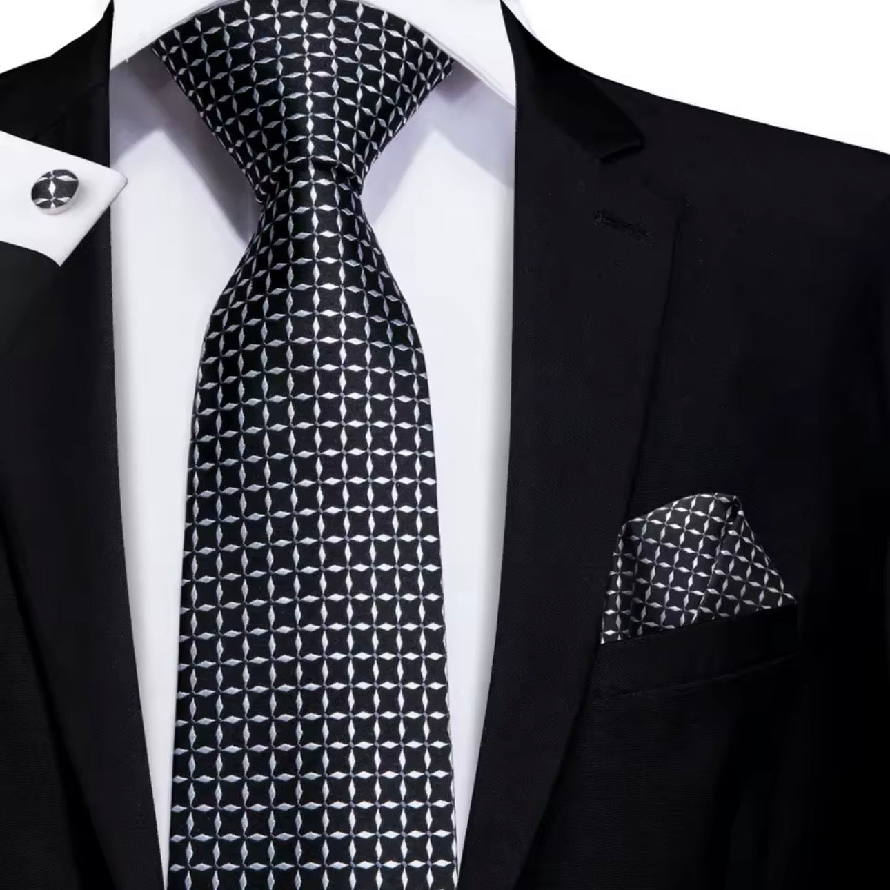 Black & White Necktie Set