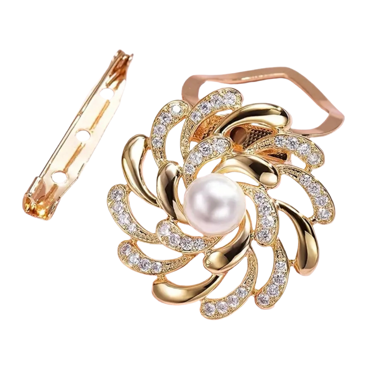 Pearl Silver Brooch/Scarf Clip