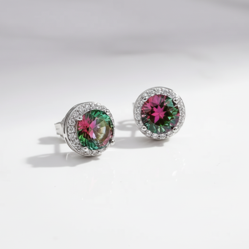 Tourmaline Clip Stud Earrings