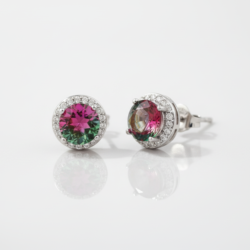 Tourmaline Clip Stud Earrings