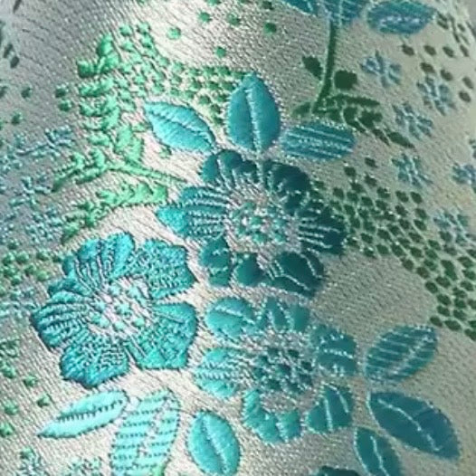 Aqua Blue Floral Bow Tie