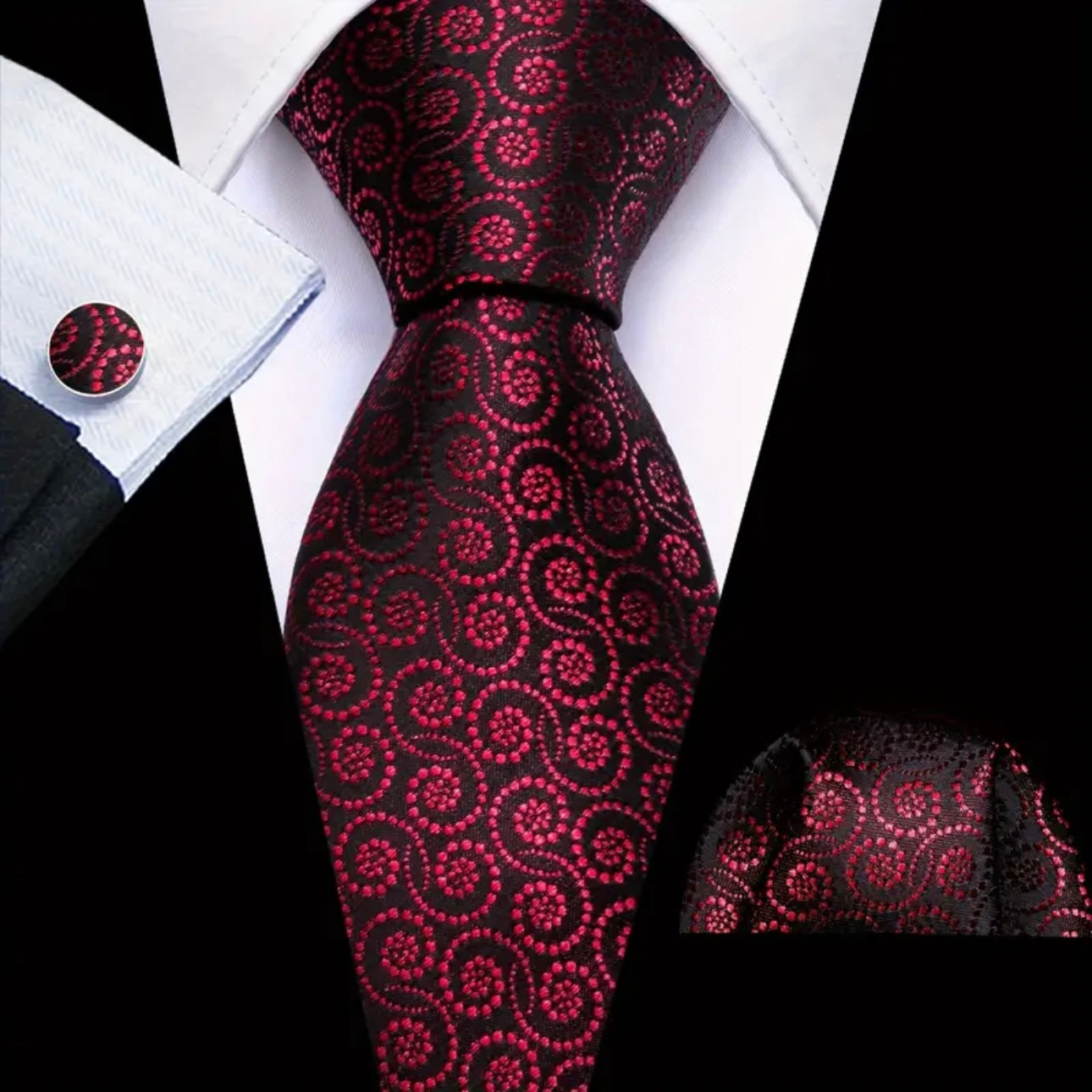 Red Barry Wang Necktie Set