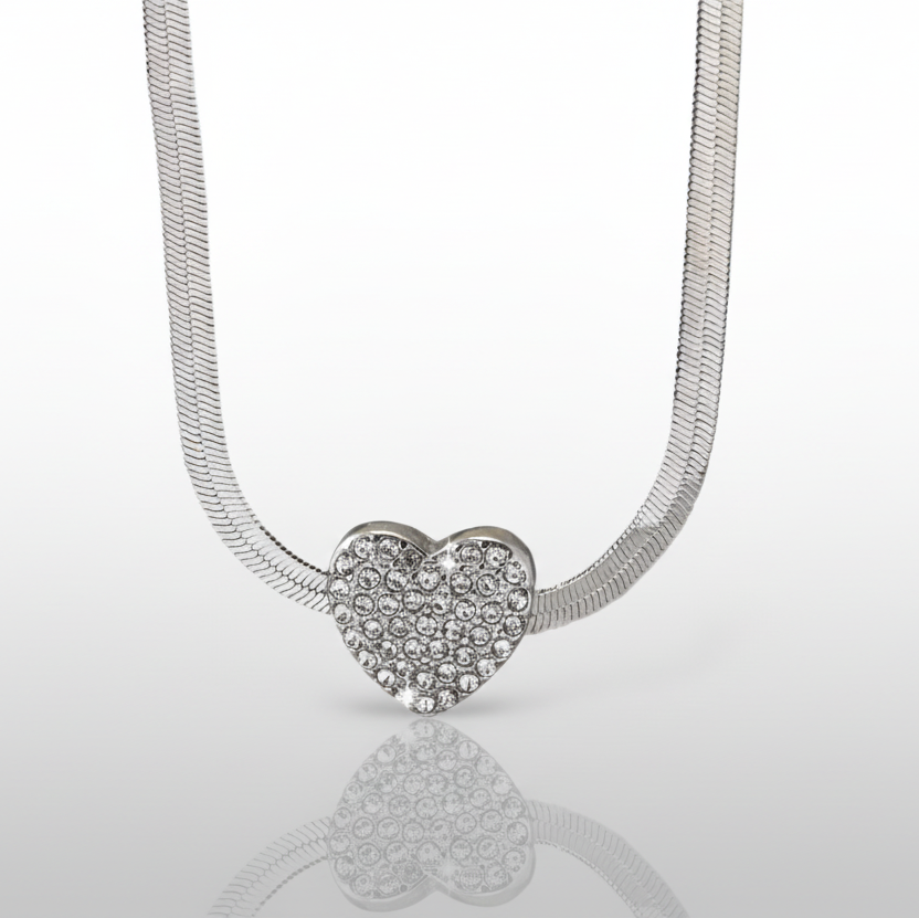 Heart Rhinestone Necklace