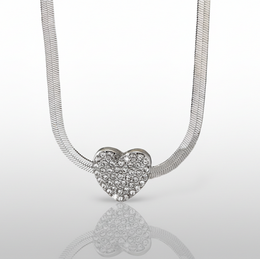 Heart Rhinestone Necklace