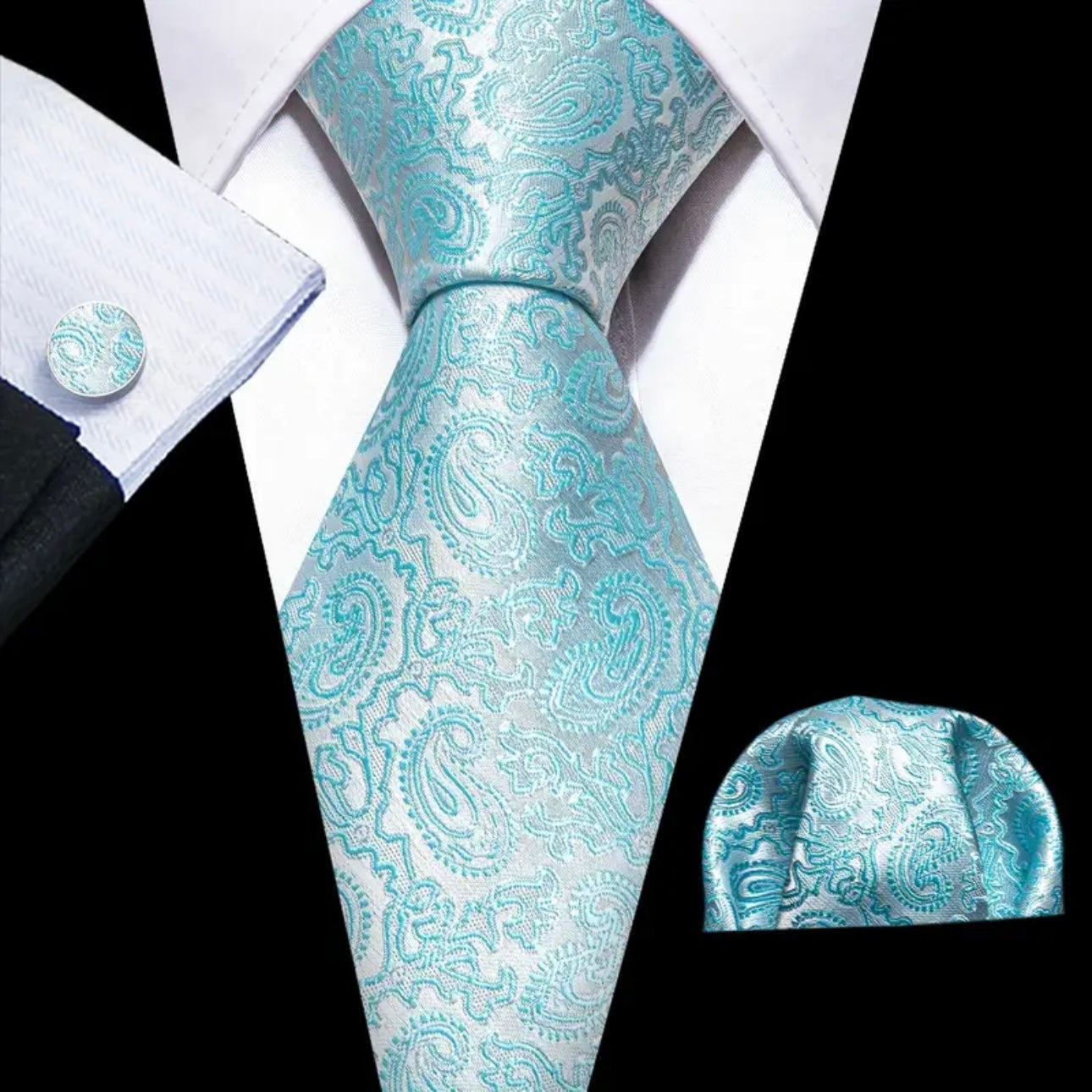 Blue Aqua Barry Wang Necktie Sets