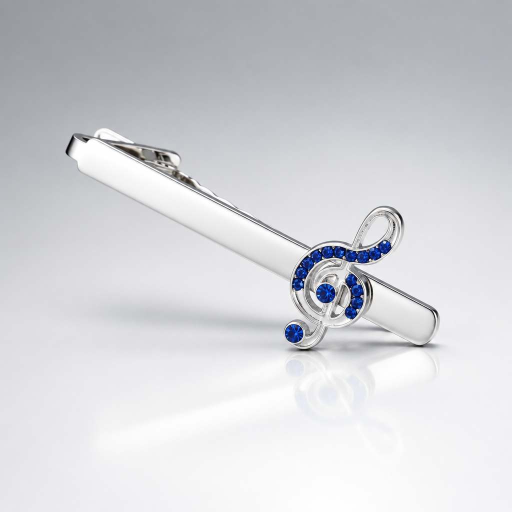 Music Note Tie Clip in Blue