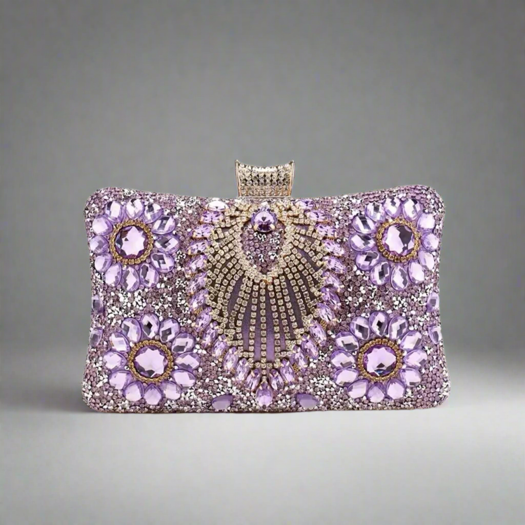 Purple Rhinestone Evening Bag