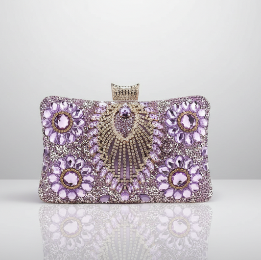 Purple Rhinestone Evening Bag