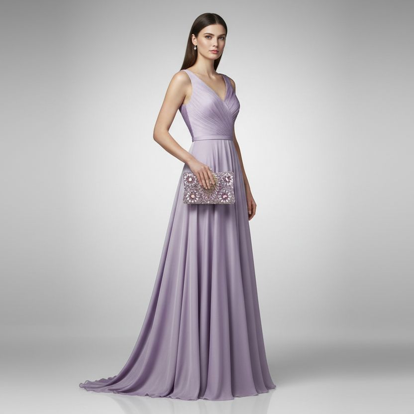 Purple Rhinestone Evening Bag