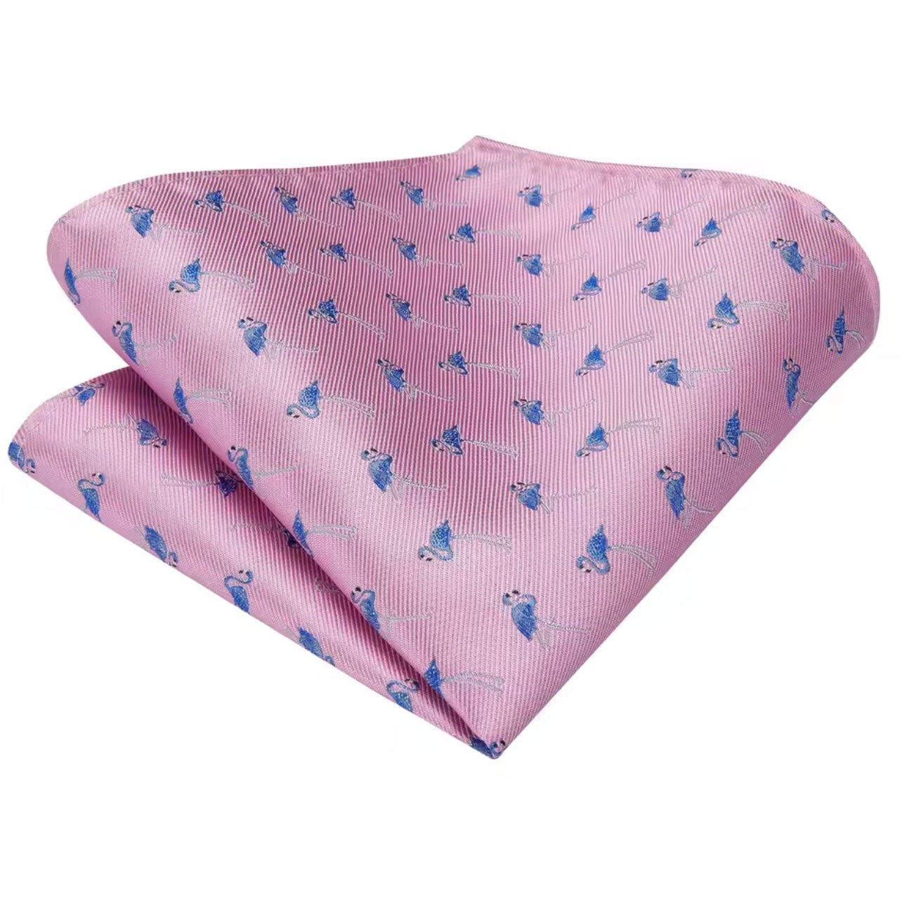 Pink Blue Flamingo Necktie Set