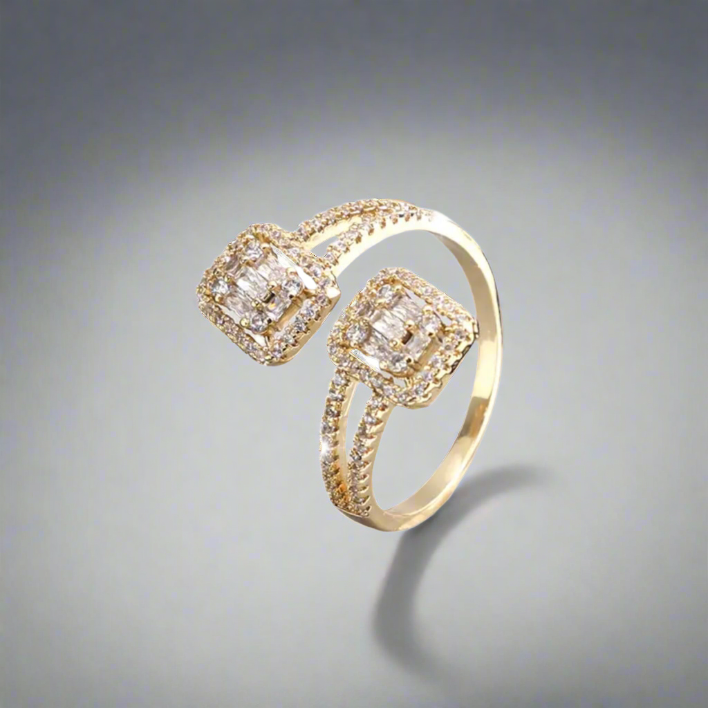 Zircon Wrap All-Fit Ring in Gold