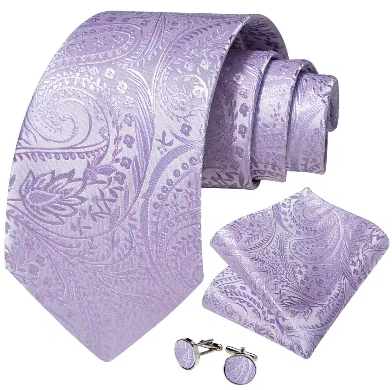 Purple Lavender Elegance Necktie Set