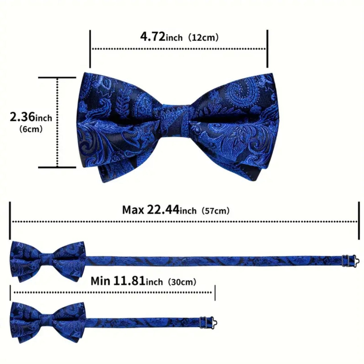 Black Paisley Bowtie Set