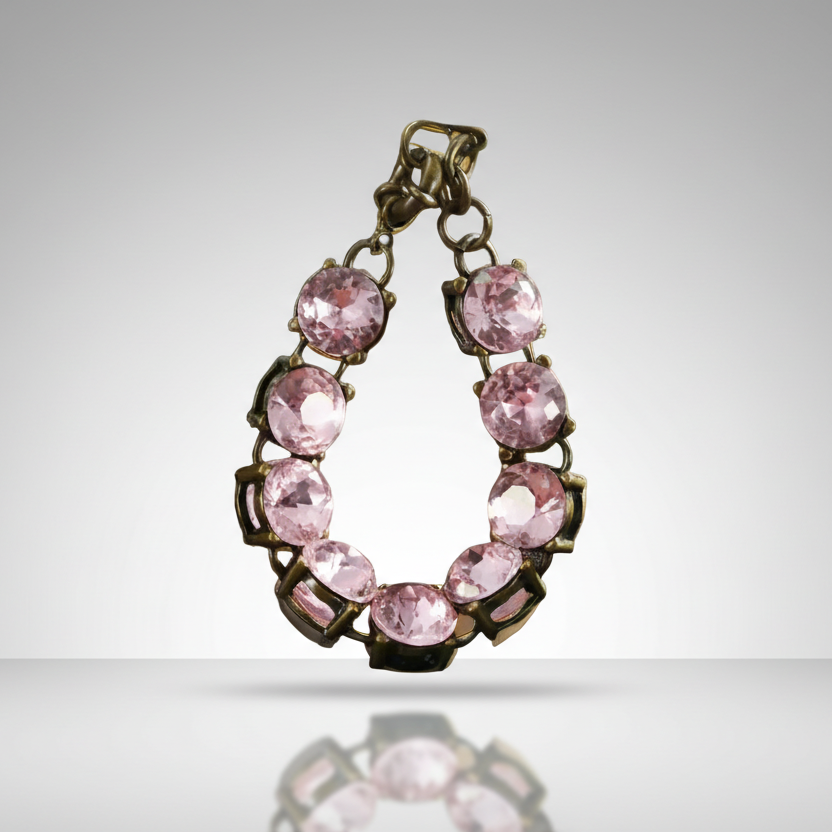 Pink Rhinestones Tennis Bracelet